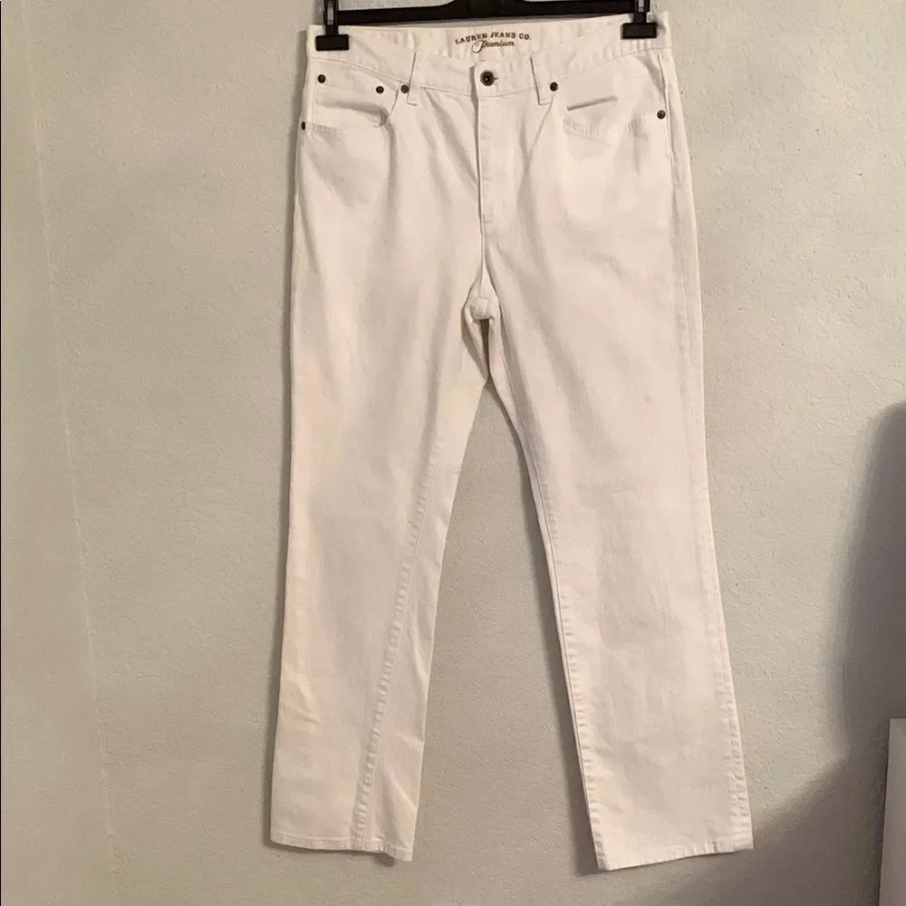 Lauren Jeans CO Premium White Classic Straight Jeans Women’s Size 12